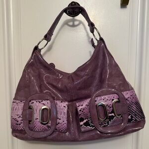 BOLD Y2K Snakeskin Purple Hobo Bag